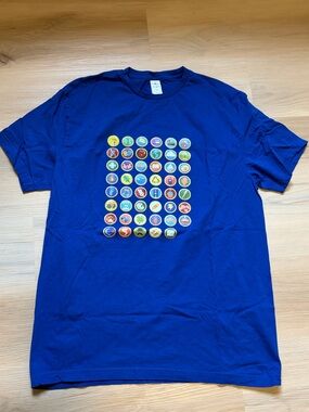 Smart Blanks - Unisex Blue Graphic Crew Neck T-Shirt- XL